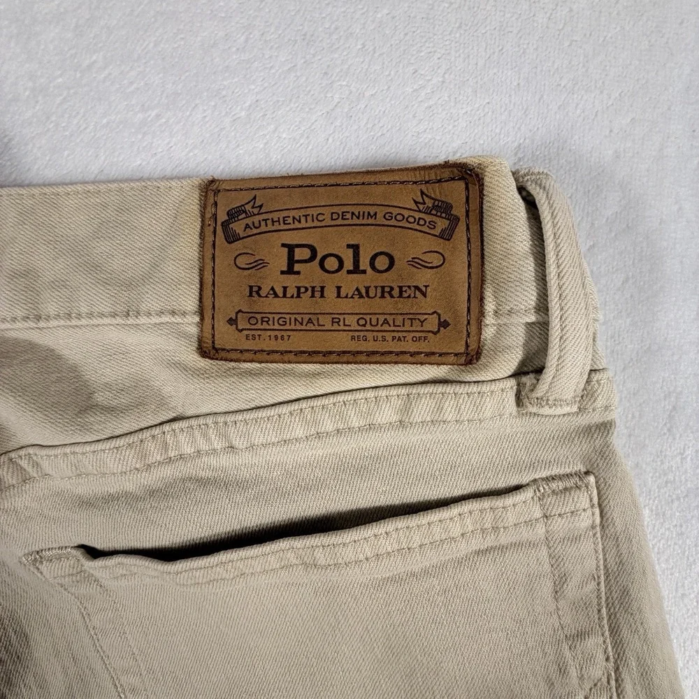 Polo Ralph Lauren Jeans Men's 34x32 Cream Ivory Classic Fit Denim Stretch